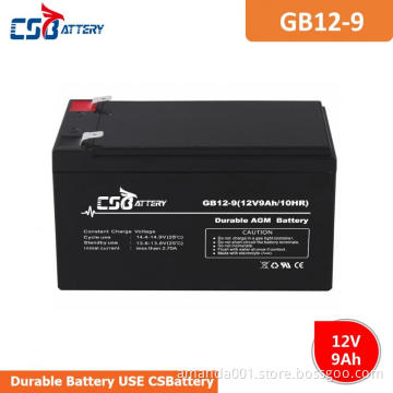 CSBattery 12V 9Ah free-Maintenance- AGM battery for Power-Station/Fire/Security-System/motor/Buggies/forklift